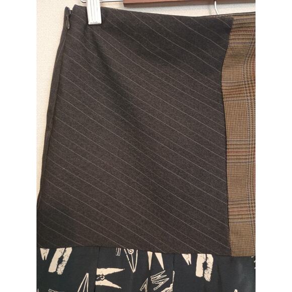 Erica Rose Handmade Los Angles Skirt Womens 6 Black Patchwork Twee Flare Mini - Picture 10 of 13